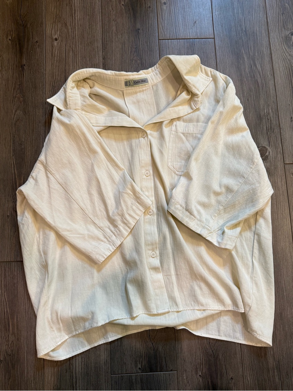 Calito Moda 100% cotton Ivory Button-Up Shirt